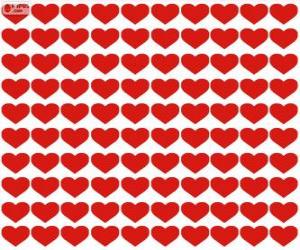 пазл 100 сердцах, сто сердца, чтобы отпраздновать День Святого Валентина